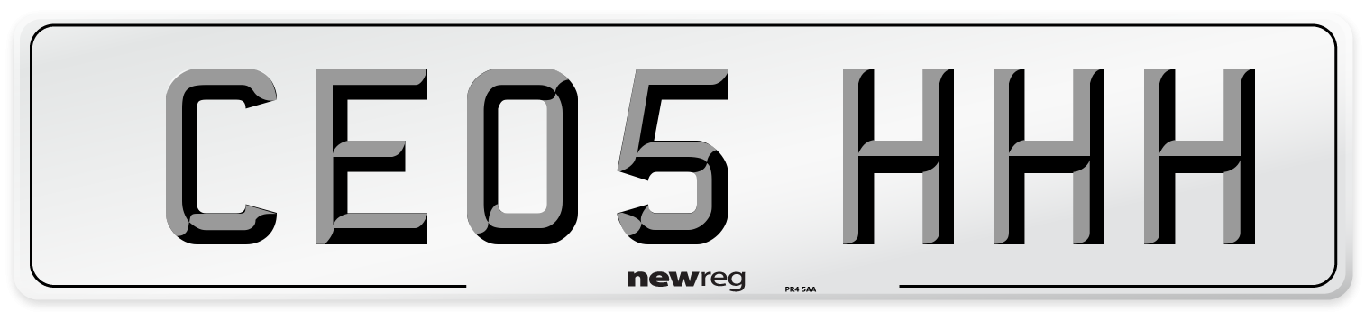 CE05 HHH Number Plate from New Reg